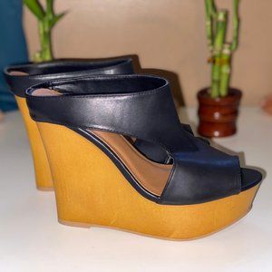 Qupid Faux Leather Platform Heels